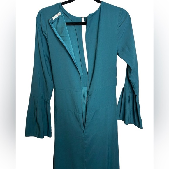 Tome Teal Tie Waist Keyhole Midi Dress Size 2 - Picture 8 of 13